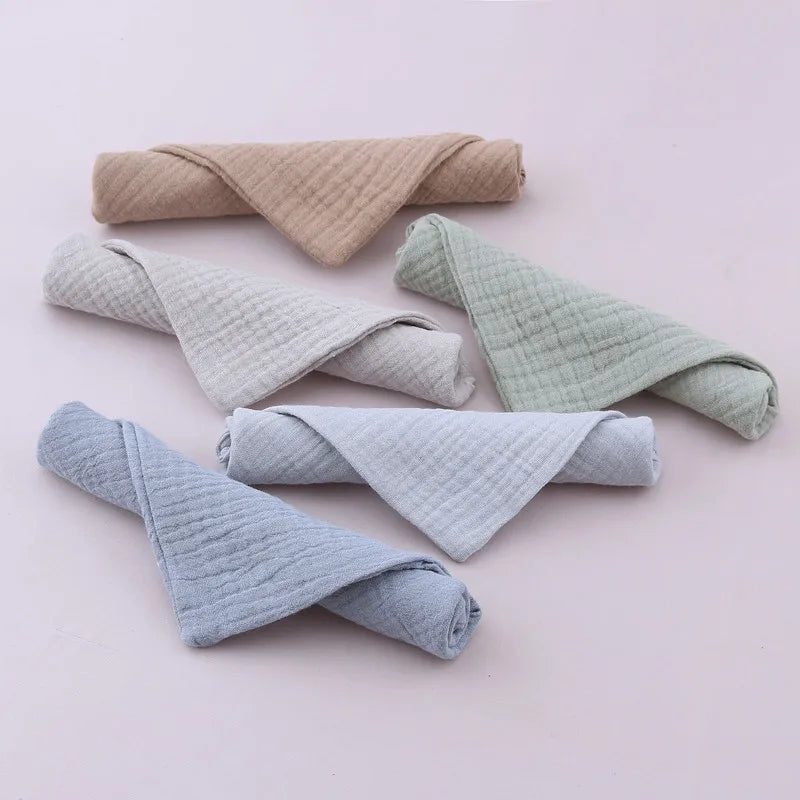 5pcs/Set Square Cotton Baby Face Towel Handkerchief Soft Absorbent Gauze Baby Towel Kids