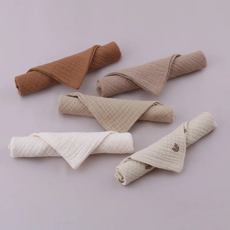 5pcs/Set Square Cotton Baby Face Towel Handkerchief Soft Absorbent Gauze Baby Towel Kids