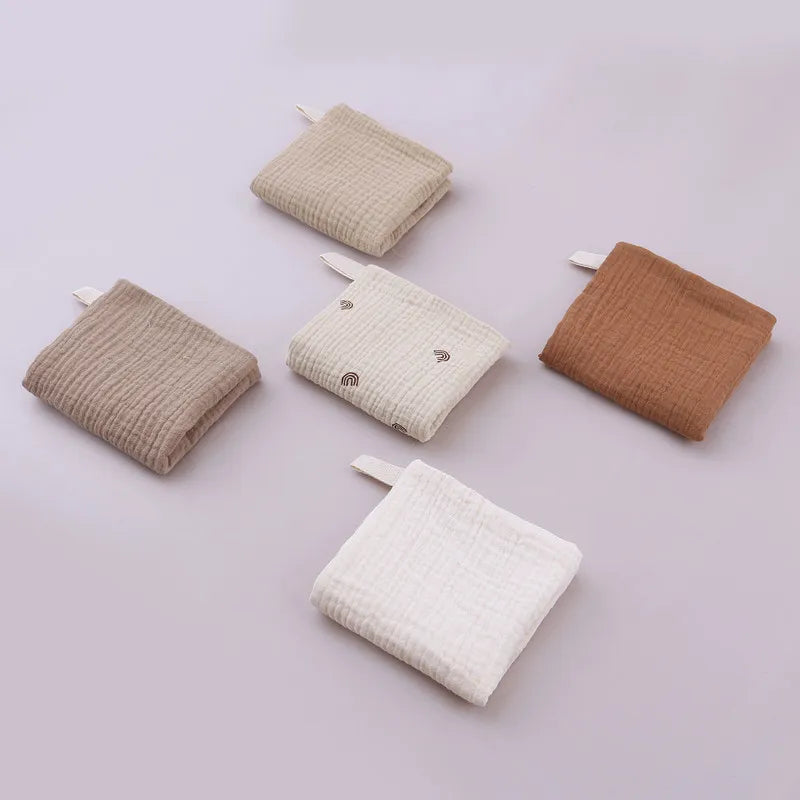 5pcs/Set Square Cotton Baby Face Towel Handkerchief Soft Absorbent Gauze Baby Towel Kids