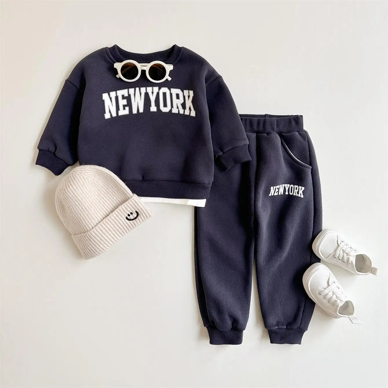 Trendy Toddler New York Tracksuit – Cozy Fall 2-Piece Set