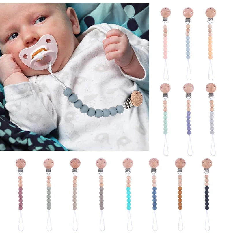 Colorful Baby Silicone Pacifier Chain – Safe & Chewable Clip