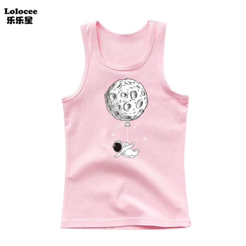 Stylish Kids Cotton Sleeveless T-Shirt – 4-Pack Summer Set
