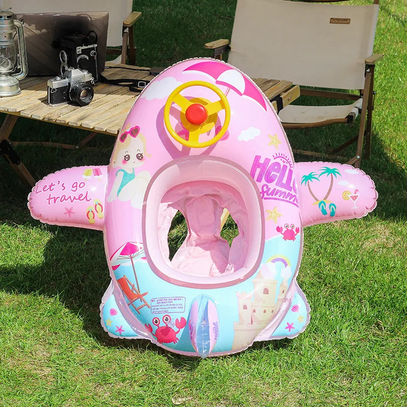 Rocket-Themed Swim Ring Inflatable Toy