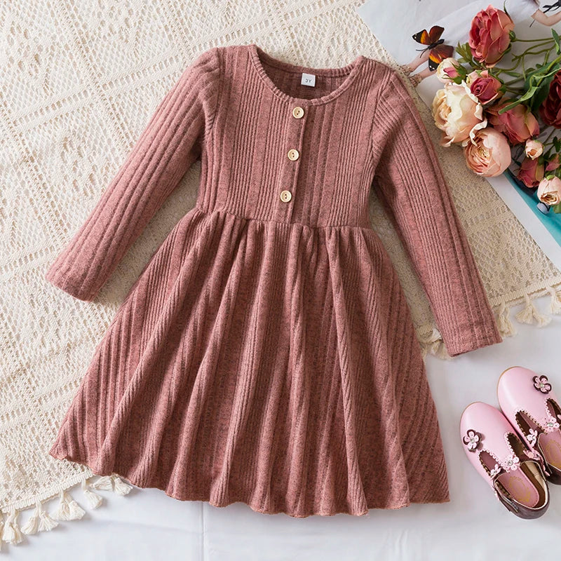 Elegant Baby Girl Red Knitted Dress with Tutu Skirt
