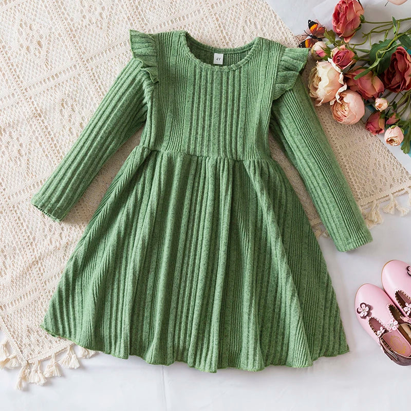 Elegant Baby Girl Red Knitted Dress with Tutu Skirt