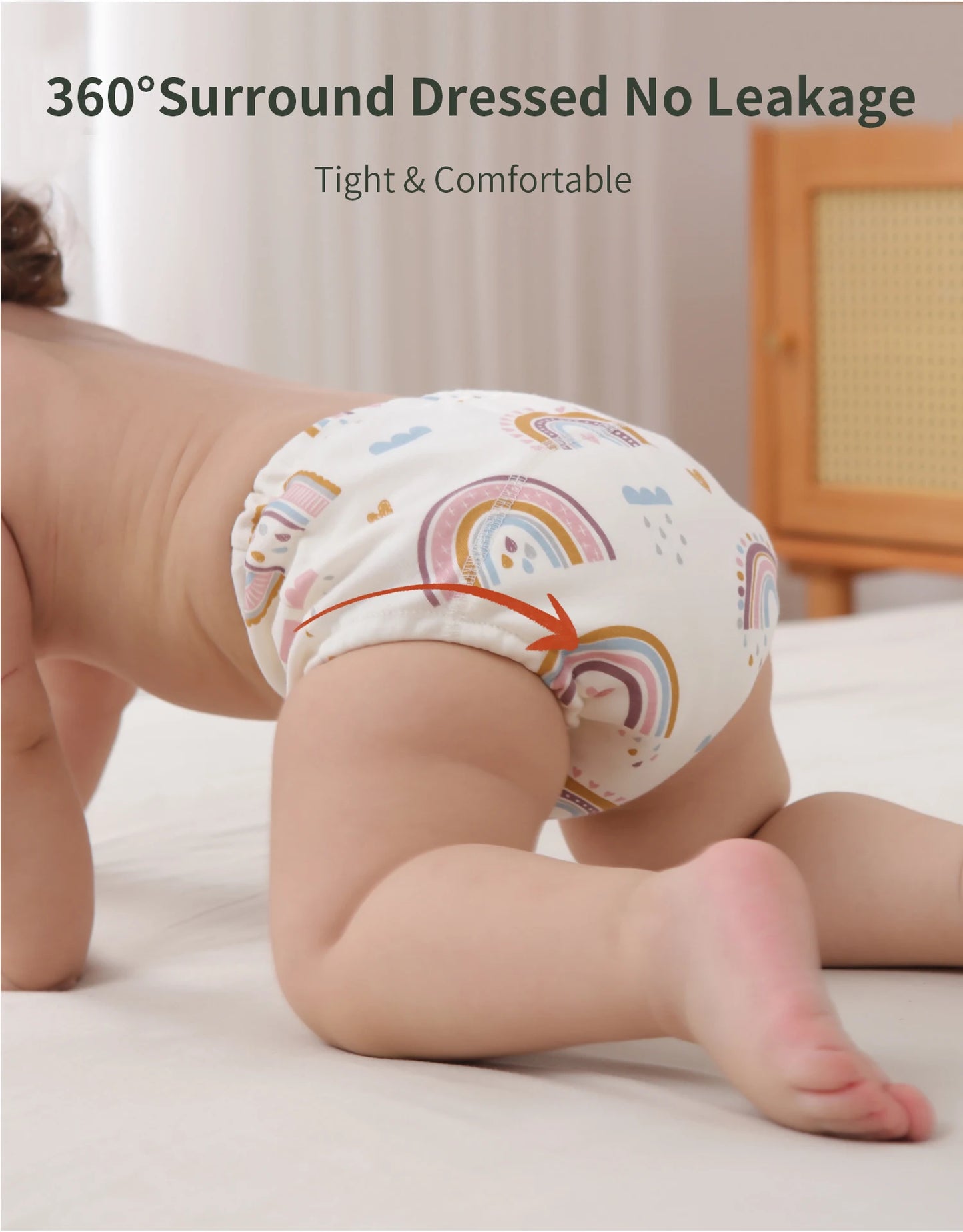 3pcs Infants Nappy Panties 6 Layer Waterproof Cloth Diapers Reusable Toolder Nappies Diaper Baby Underwear