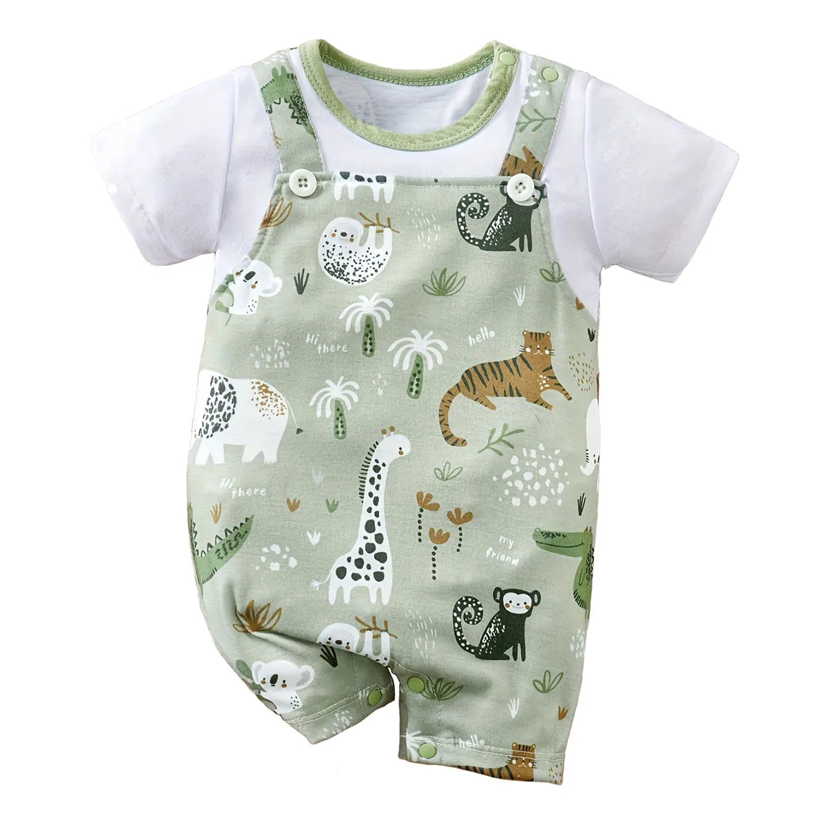 Adorable Jungle Print Baby Romper – Soft & Stylish Outfit