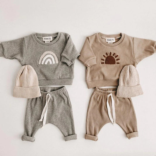 Baby Cotton Clothing Set – 2-Piece Sweatshirt & Pants Outfit