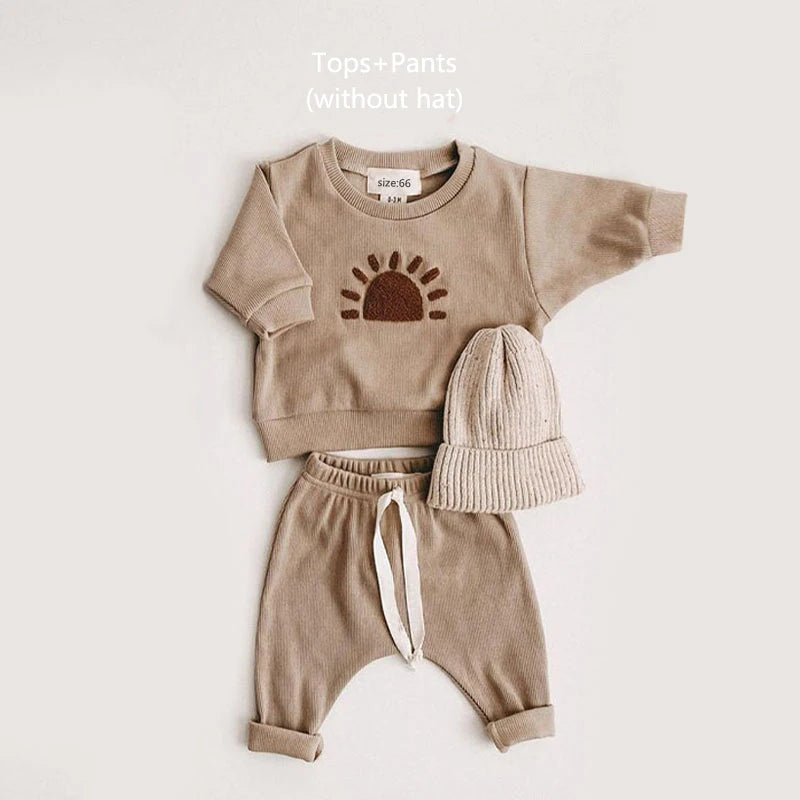 Baby Cotton Clothing Set – 2-Piece Sweatshirt & Pants Outfit