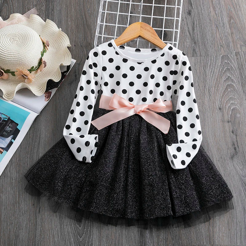 Elegant Baby Girl Red Knitted Dress with Tutu Skirt