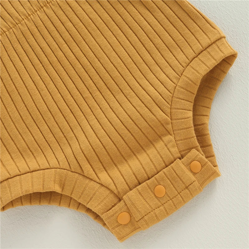 Adorable Baby Girls Cotton Romper with Bow Headband Set