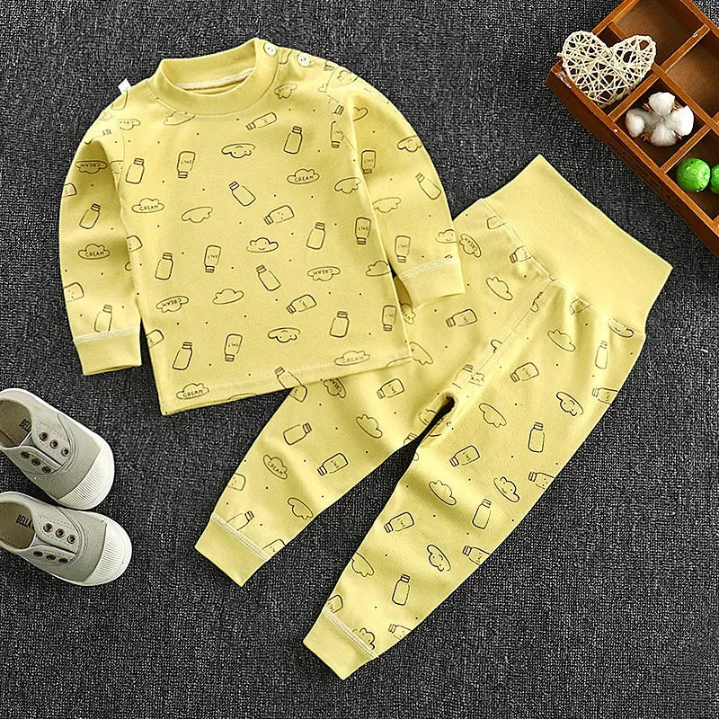Children Pajamas Set High Waist Cotton