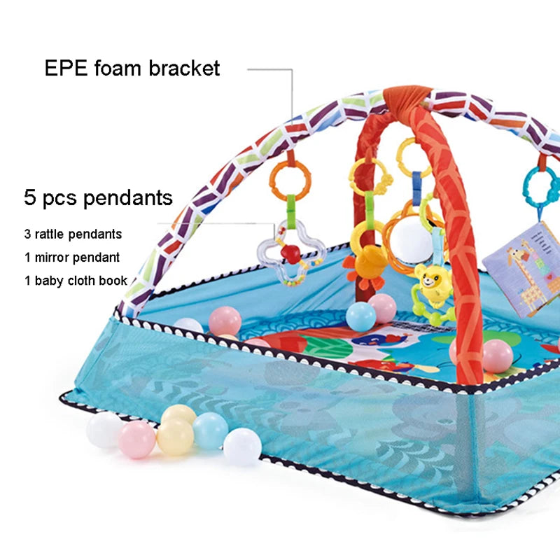 Baby Activity Play Mat with Rattles & Hanging Toys