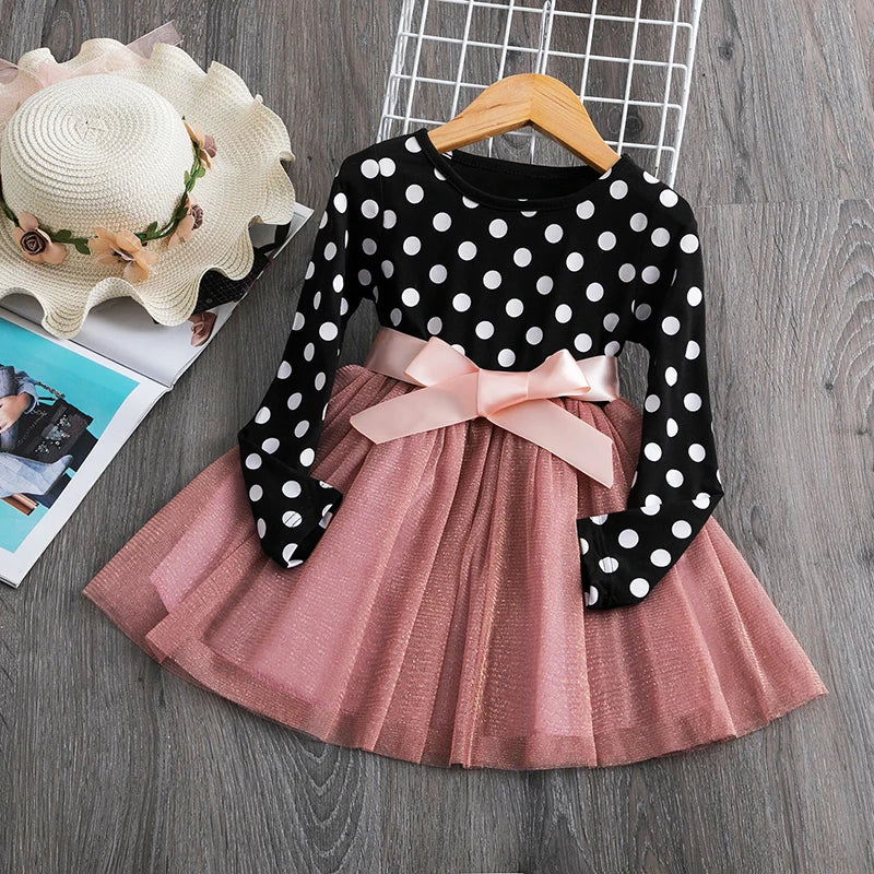 Elegant Baby Girl Red Knitted Dress with Tutu Skirt