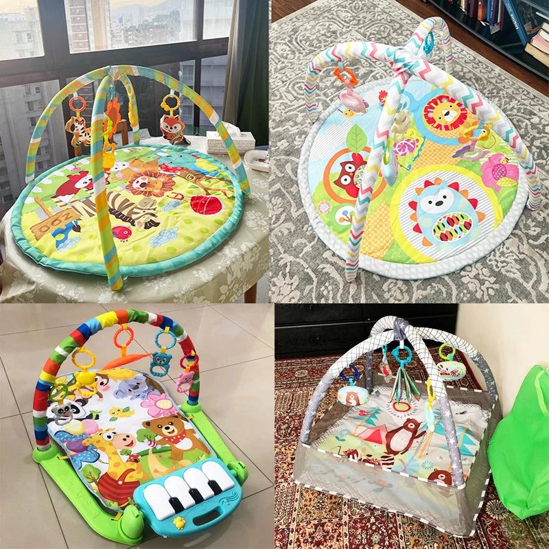 Baby Activity Play Mat with Rattles & Hanging Toys