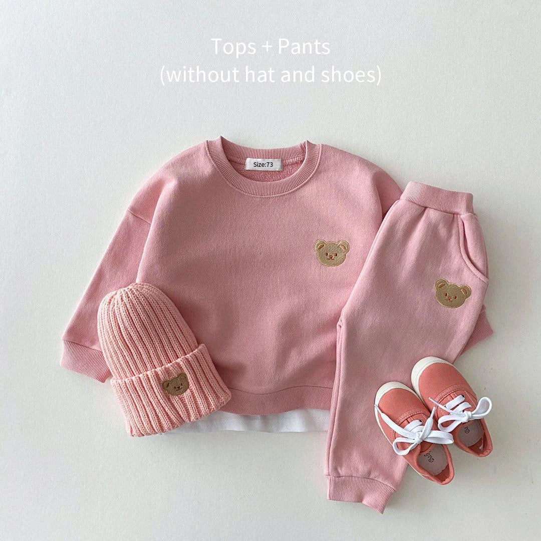 Chic Baby Bear Tracksuit – Soft 2-Piece Fall Outfit Set
