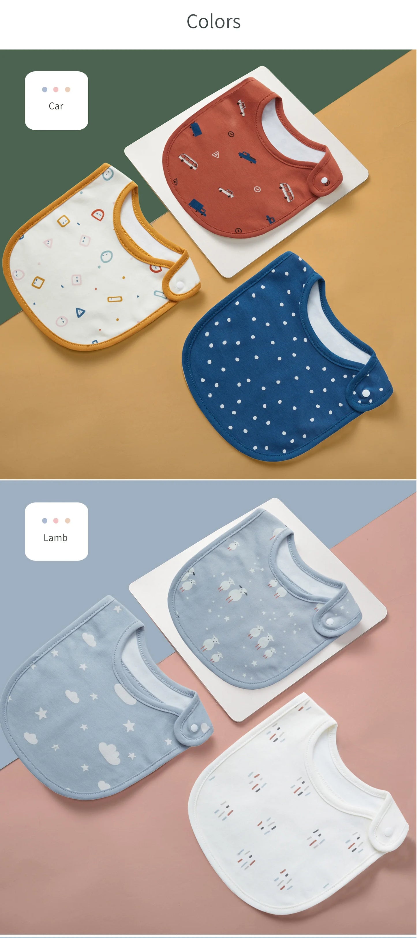 3pcs/set Baby Girl Boy Feeding Bibs Waterproof Apron Cartoon Towel Kids Toddler Dinner Bandanas Burp Cloths Baby Accessories