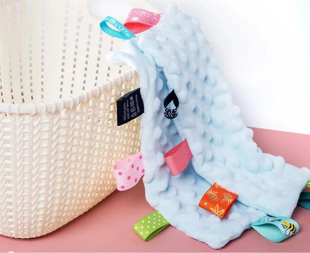 Baby Security Blanket with Colorful Tags - (Eat me) Towel