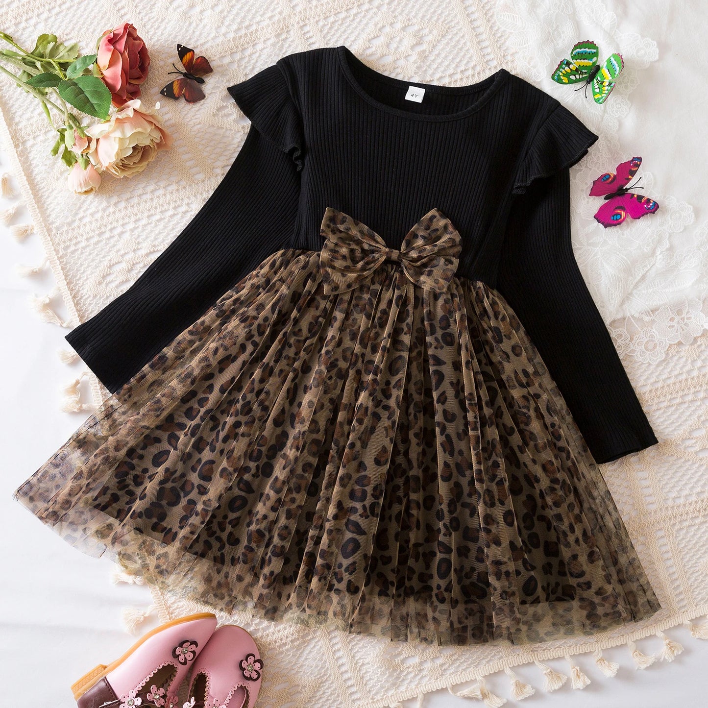 Elegant Baby Girl Red Knitted Dress with Tutu Skirt