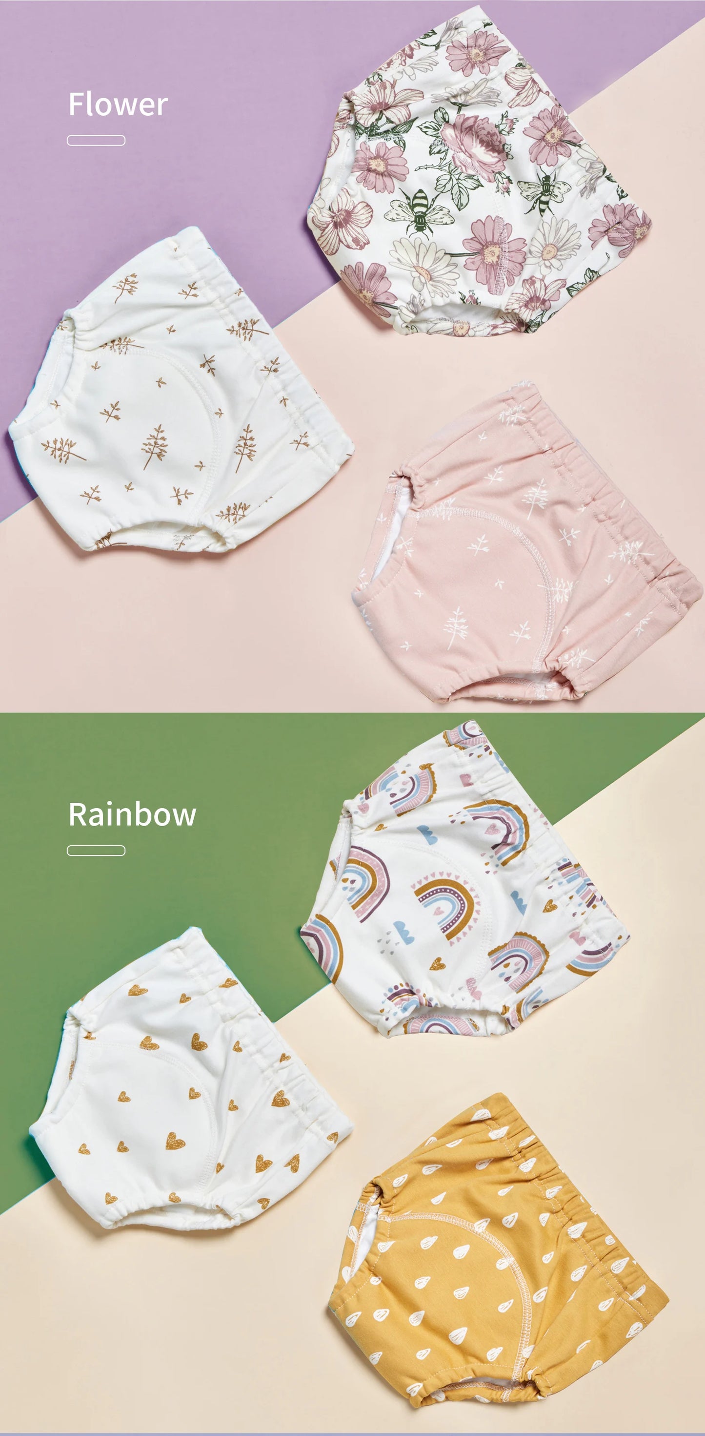 3pcs Infants Nappy Panties 6 Layer Waterproof Cloth Diapers Reusable Toolder Nappies Diaper Baby Underwear