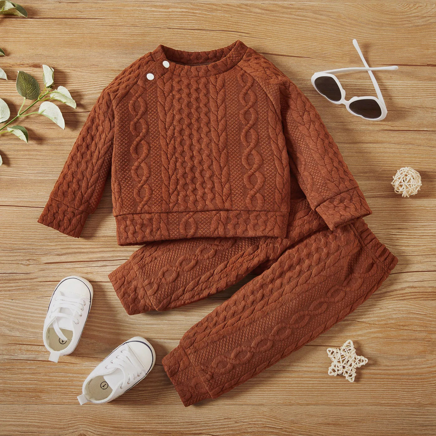 Brown Newborn Baby Girl Boy Clothes Set