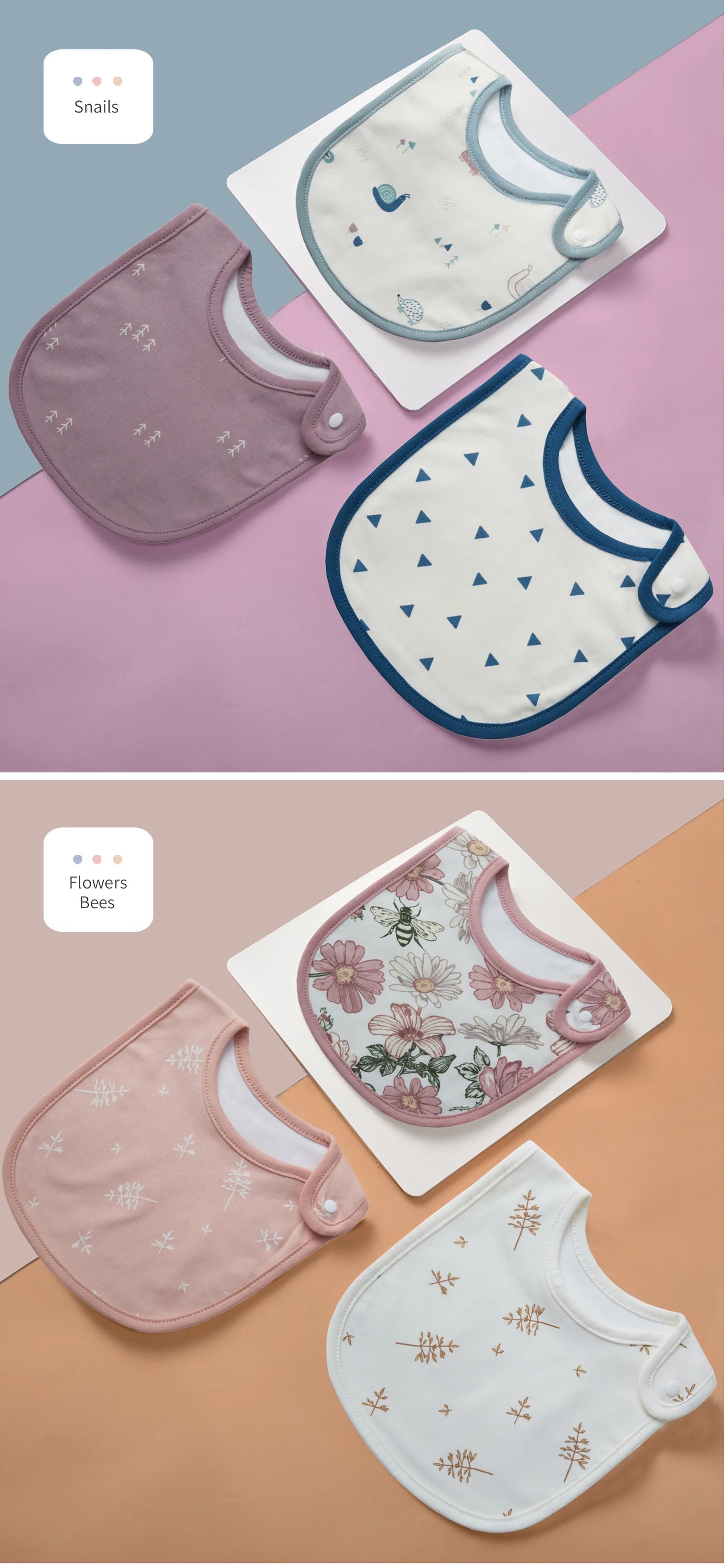 3pcs/set Baby Girl Boy Feeding Bibs Waterproof Apron Cartoon Towel Kids Toddler Dinner Bandanas Burp Cloths Baby Accessories