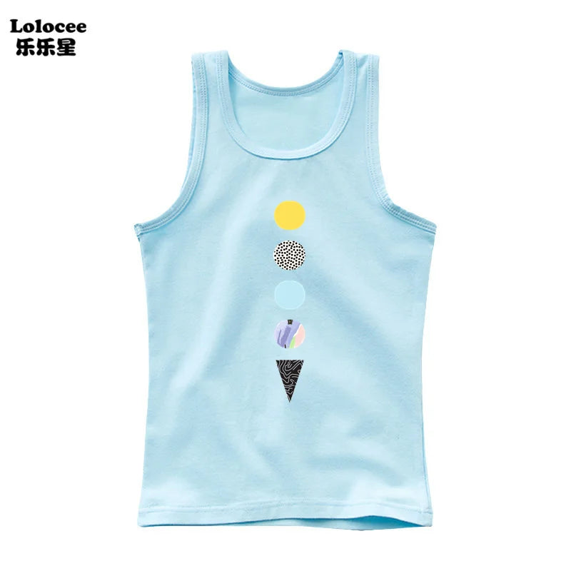 Stylish Kids Cotton Sleeveless T-Shirt – 4-Pack Summer Set