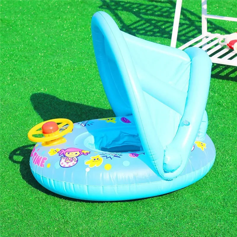 Swim Ring With Sunshade for Babies