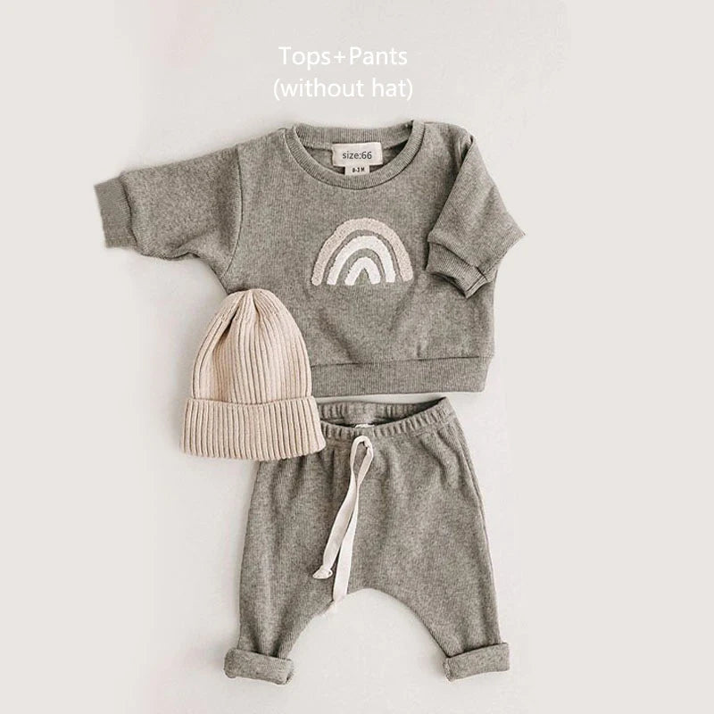 Baby Cotton Clothing Set – 2-Piece Sweatshirt & Pants Outfit