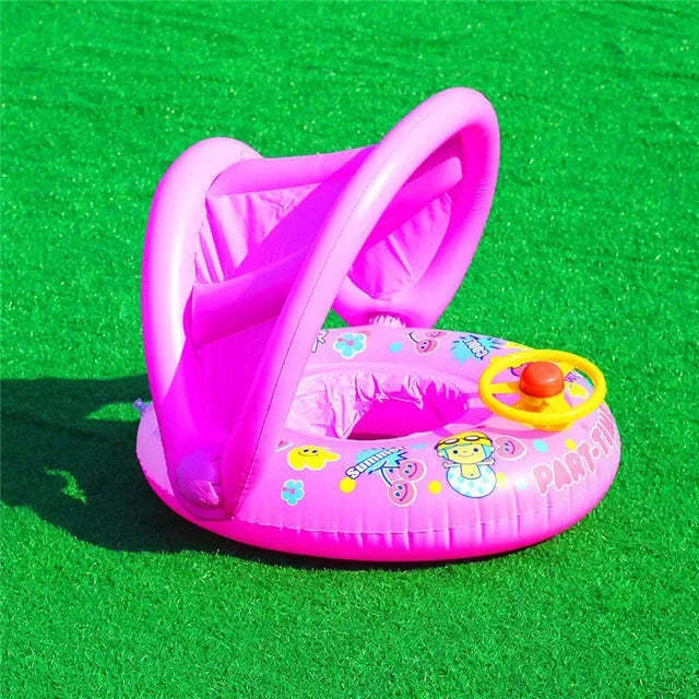 Swim Ring With Sunshade for Babies
