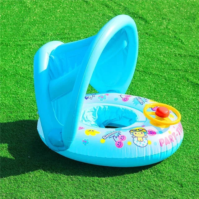 Swim Ring With Sunshade for Babies