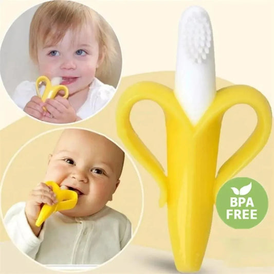 Baby Silicone Toothbrush in Fun Banana Shape