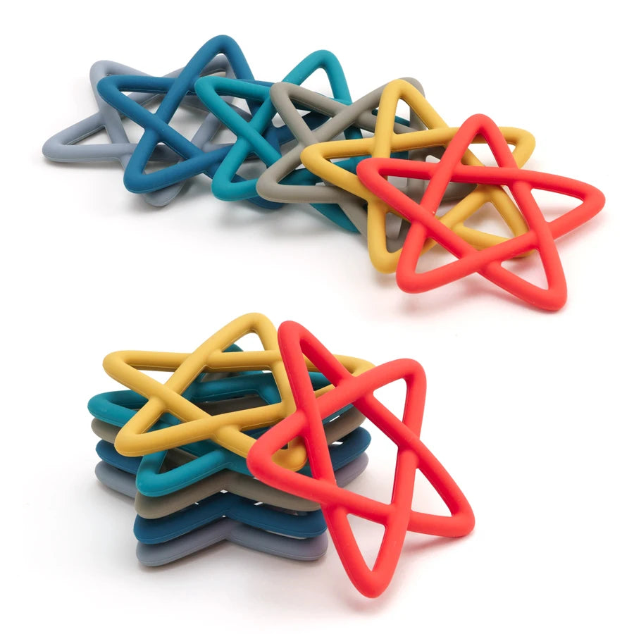 Baby Silicone Teethers Toy Food Grade Newborn Pacifier Molar Chewing Teething Toy Cartoon Star Baby Grip Training Toy