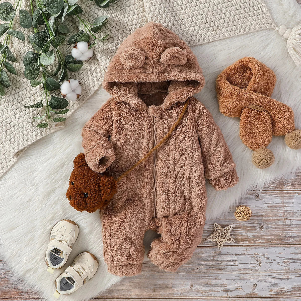 Cozy Baby Long Sleeve Hoodie Jumpsuit – Soft & Stylish