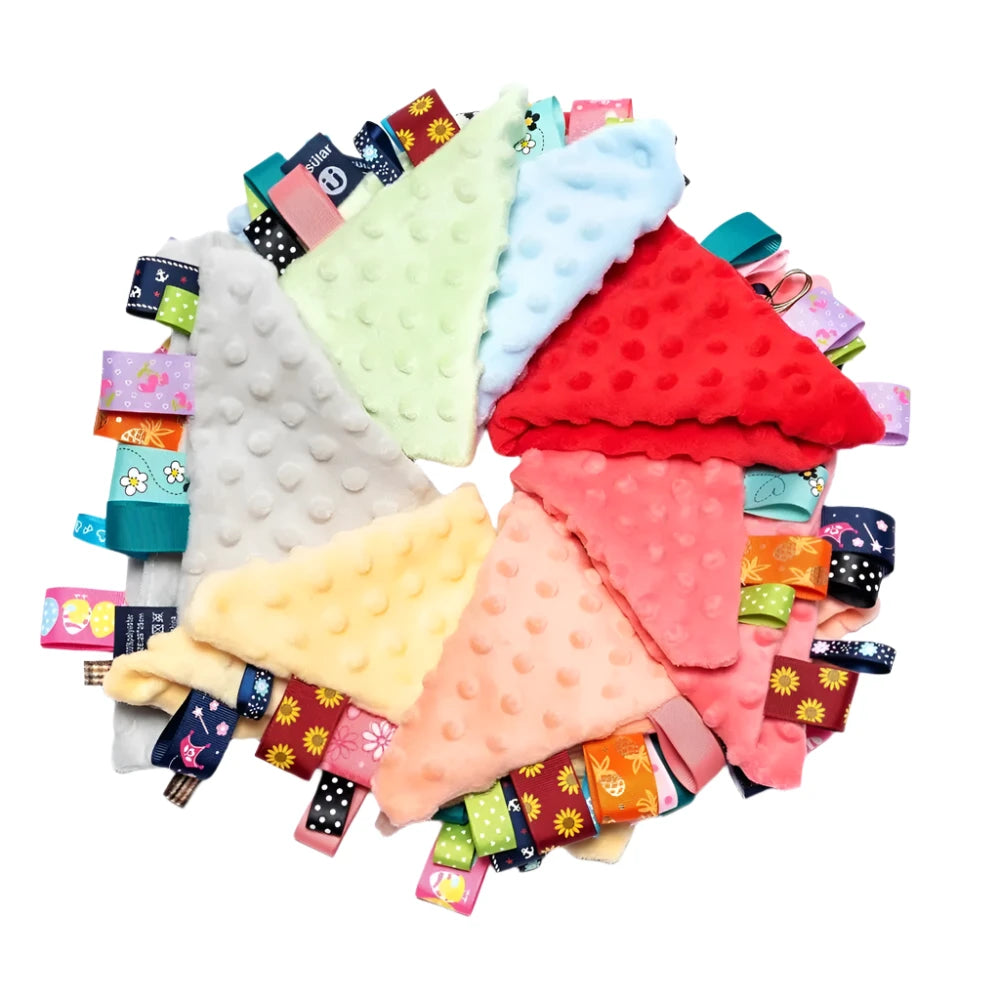 Baby Security Blanket with Colorful Tags - (Eat me) Towel