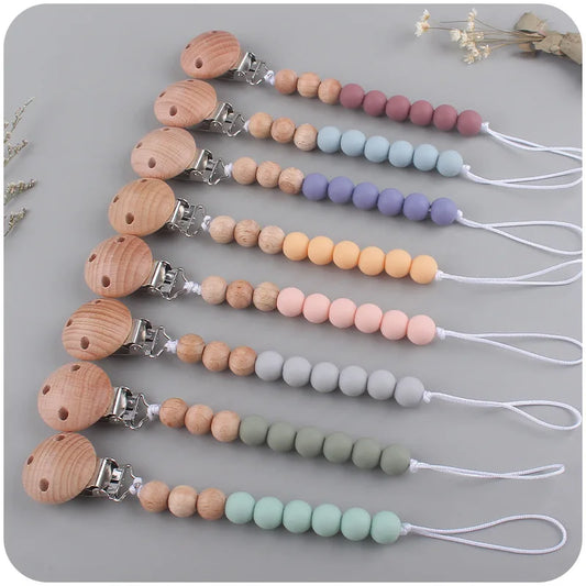 Colorful Baby Silicone Pacifier Chain – Safe & Chewable Clip