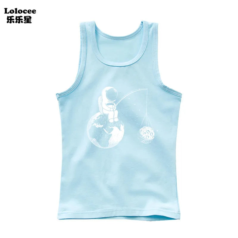Stylish Kids Cotton Sleeveless T-Shirt – 4-Pack Summer Set