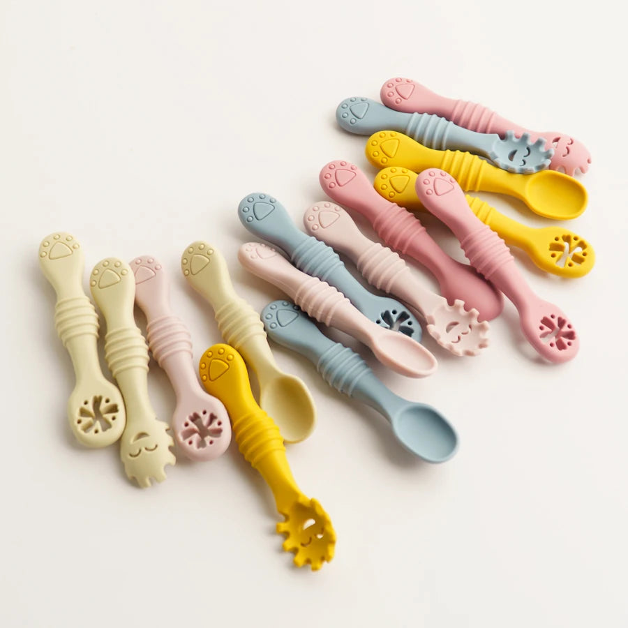 3PCs Baby Silicone Spoons