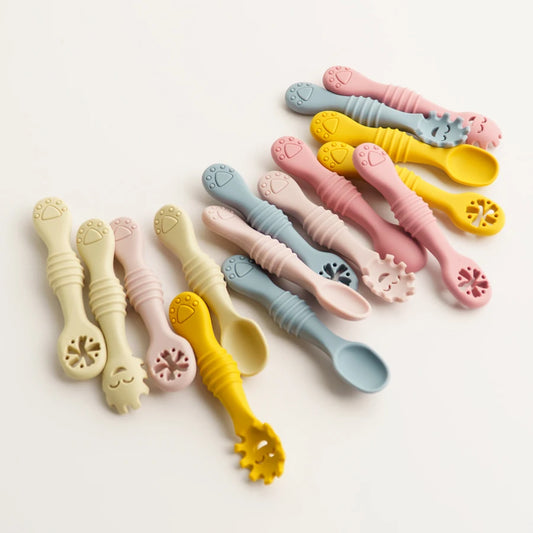 3PCs Baby Silicone Spoons