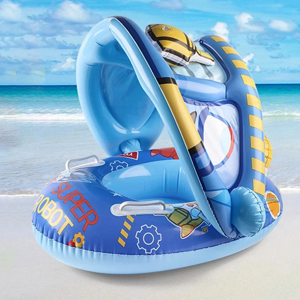 Swim Ring With Sunshade for Babies