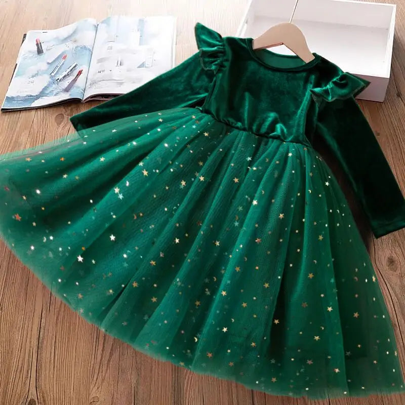 Elegant Baby Girl Red Knitted Dress with Tutu Skirt