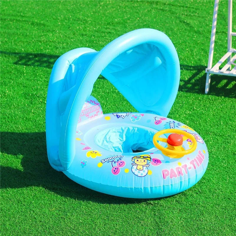 Swim Ring With Sunshade for Babies