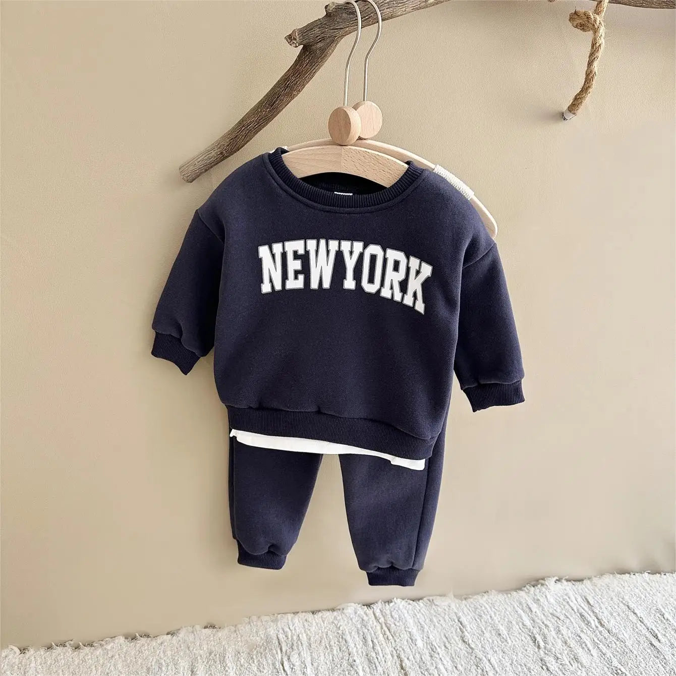 Trendy Toddler New York Tracksuit – Cozy Fall 2-Piece Set