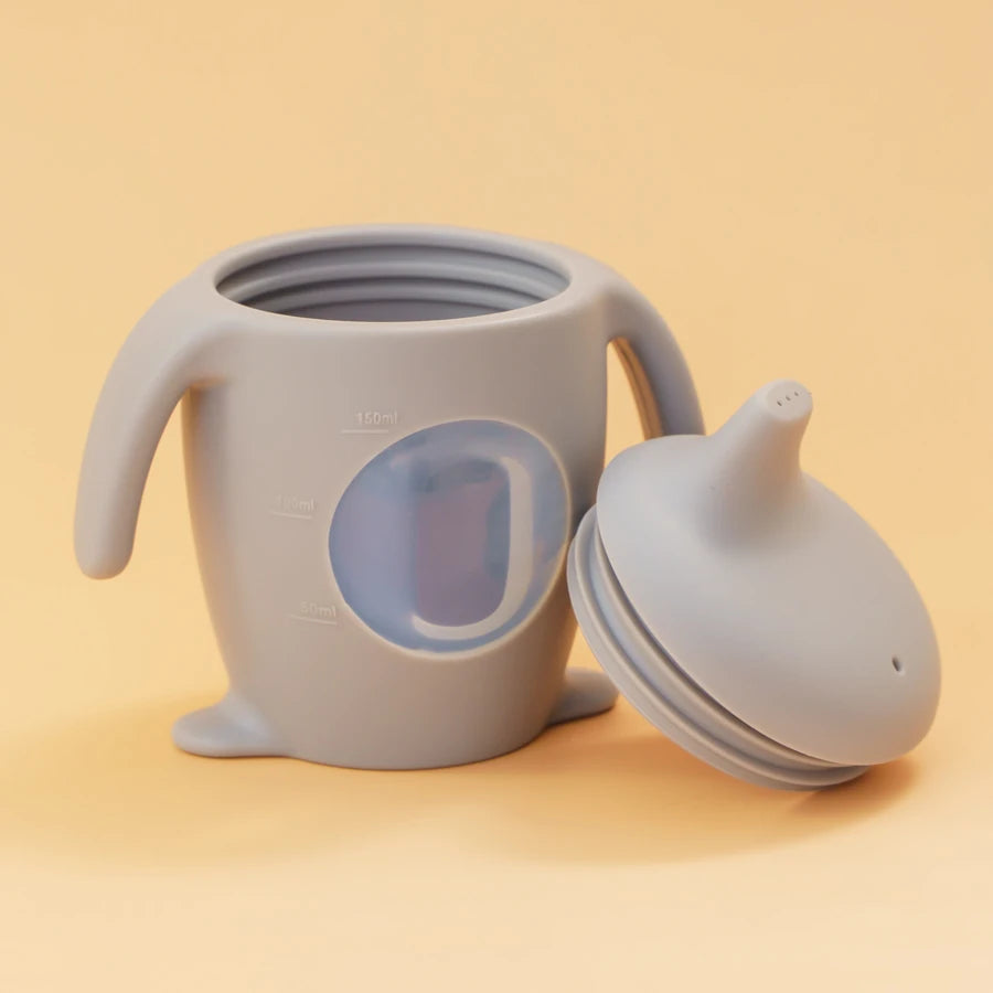 Color Kdis Baby Cup Toddler Dining Cup Baby Silicone Transparent Water Bottle With Handle  Milk Cups For Toddlers Baby Stuff