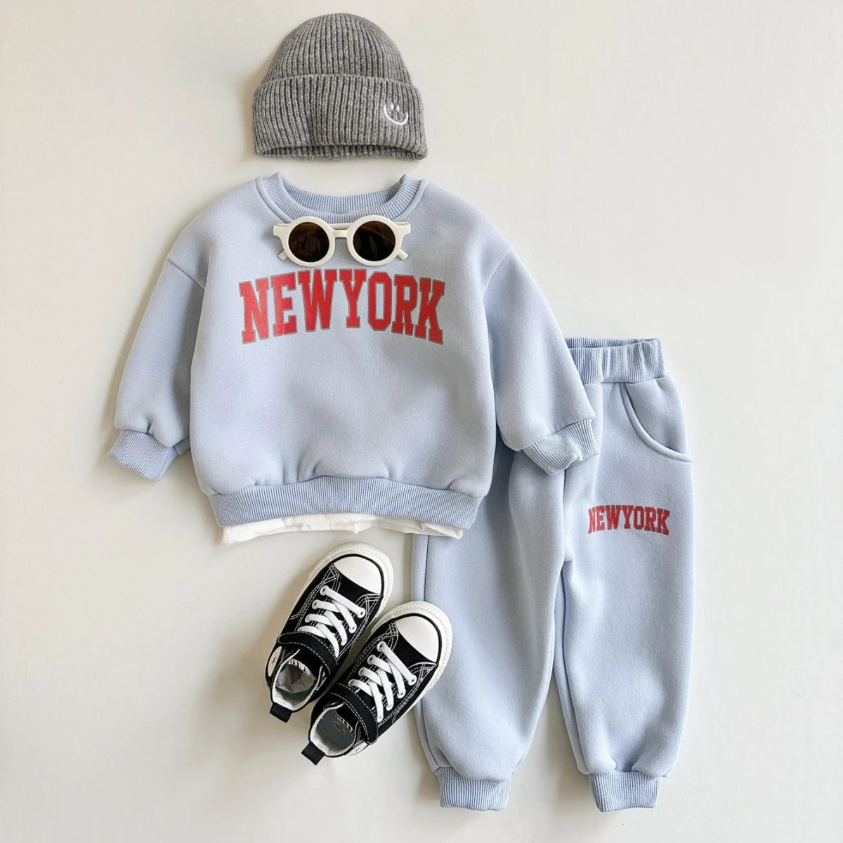 Trendy Toddler New York Tracksuit – Cozy Fall 2-Piece Set