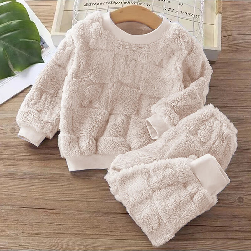Ultra-Soft Fluffy Baby Winter Outfit – Cozy 2-Piece Set