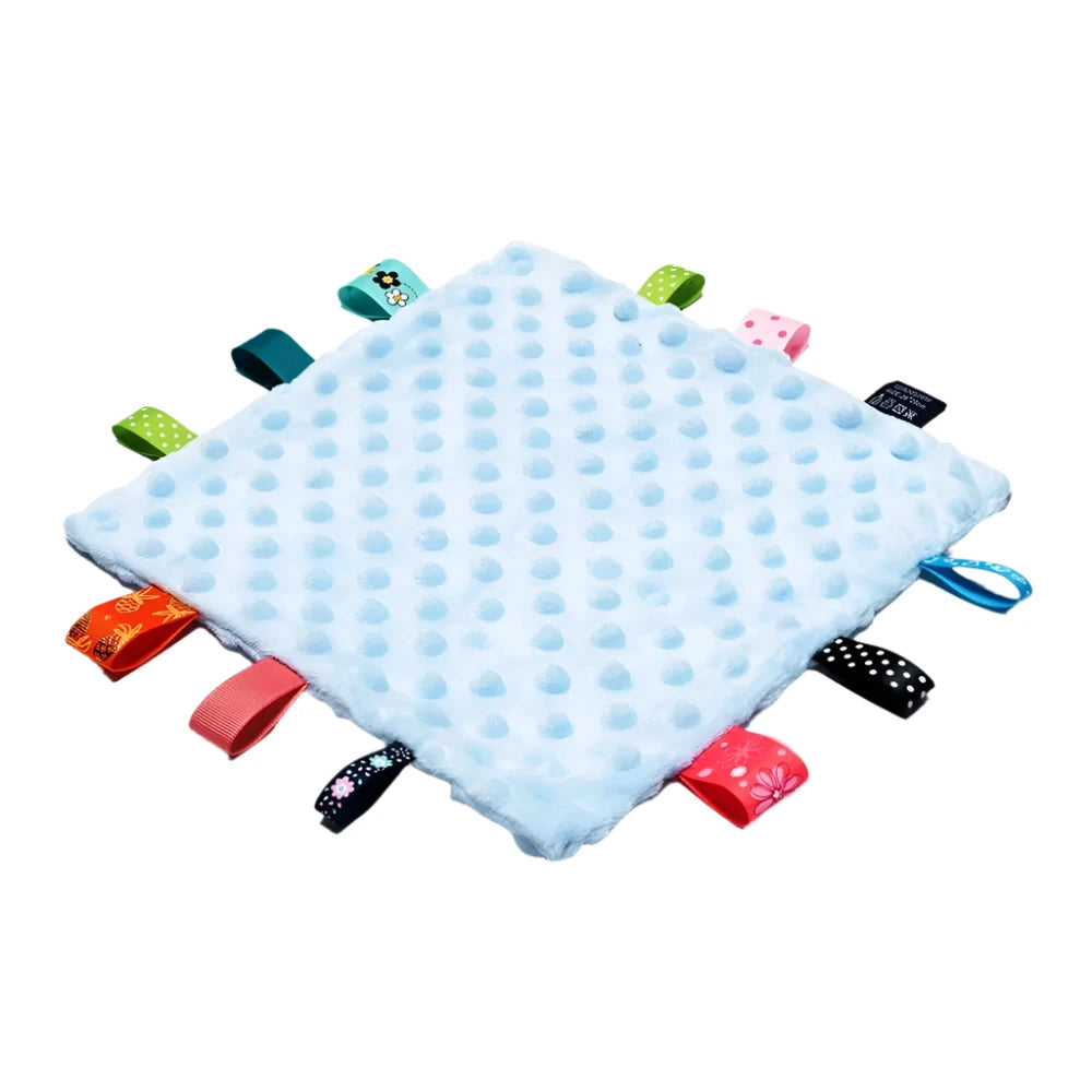 Baby Security Blanket with Colorful Tags - (Eat me) Towel