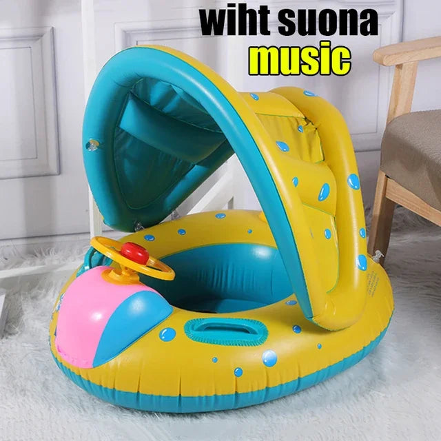 Swim Ring With Sunshade for Babies