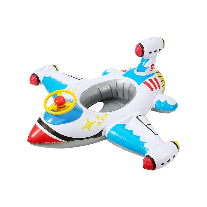 Rocket-Themed Swim Ring Inflatable Toy