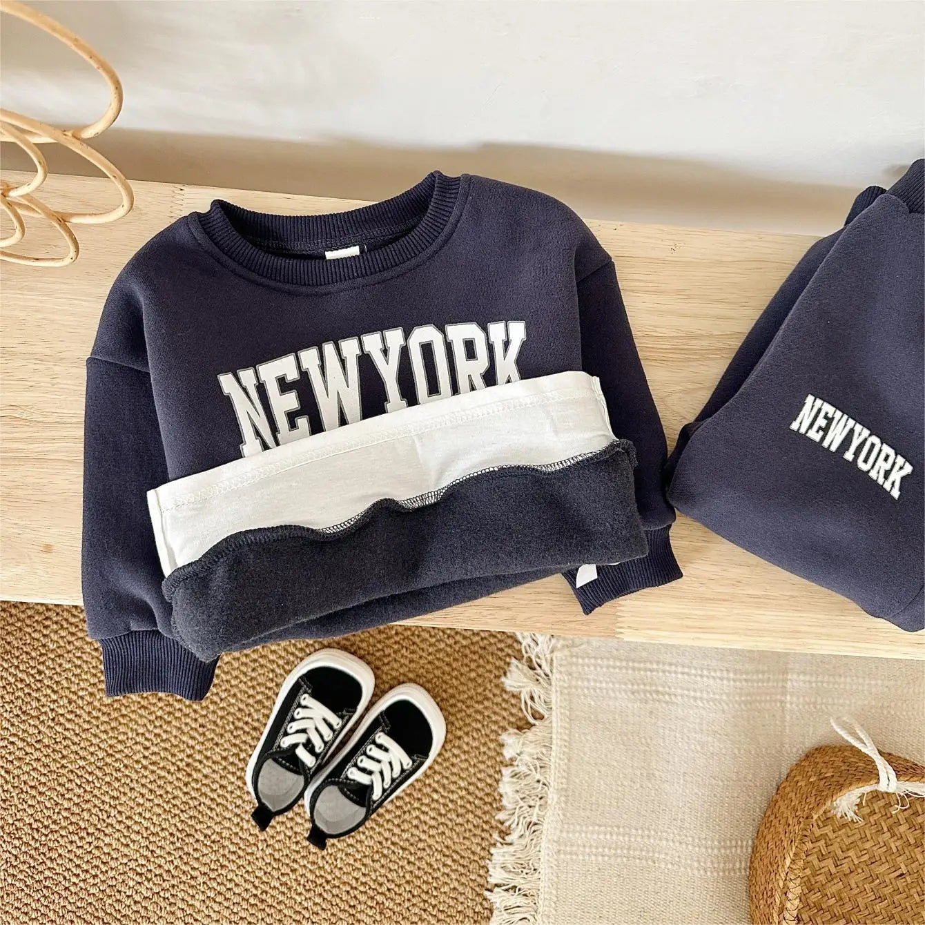 Trendy Toddler New York Tracksuit – Cozy Fall 2-Piece Set